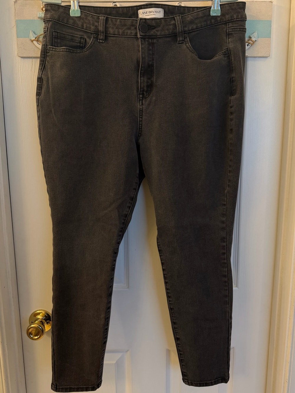 Lane Bryant Gray High-Rise Ultimate Stretch Skinny Jeans Sz 16R